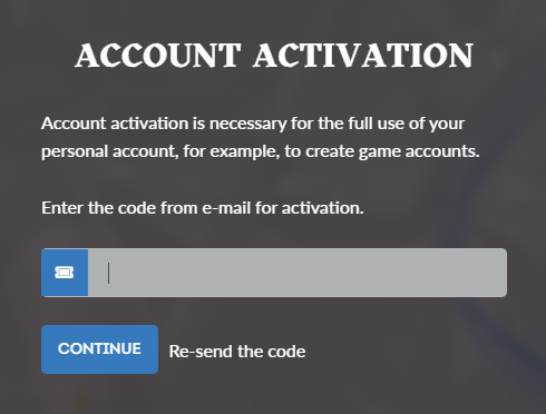 Activate account